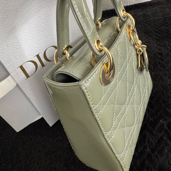 Dior Medium Lady Bag in Stone Gray - Picture 7 of 12